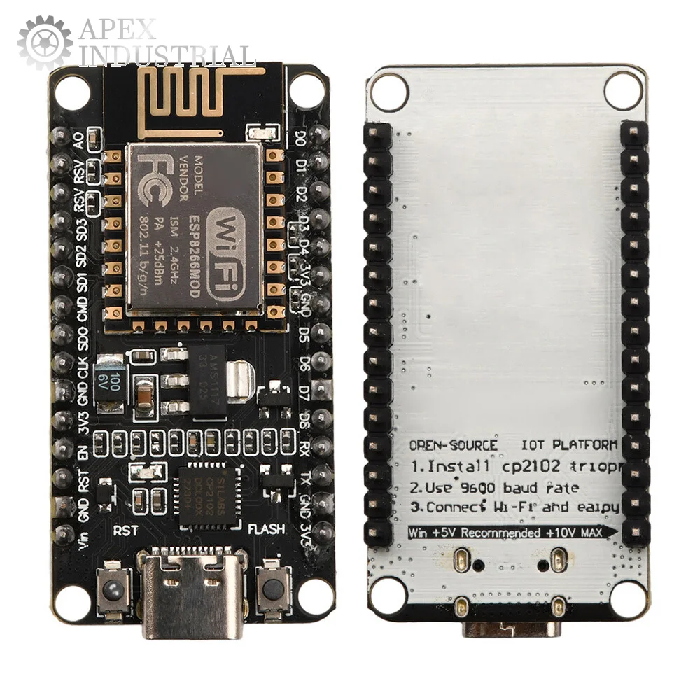 Placa de desarrollo NodeMCU ESP8266, Chip CP2102, interfaz de TYPE-C, módulo serie WiFi para proyectos inteligentes Arduino/Lua IoT
