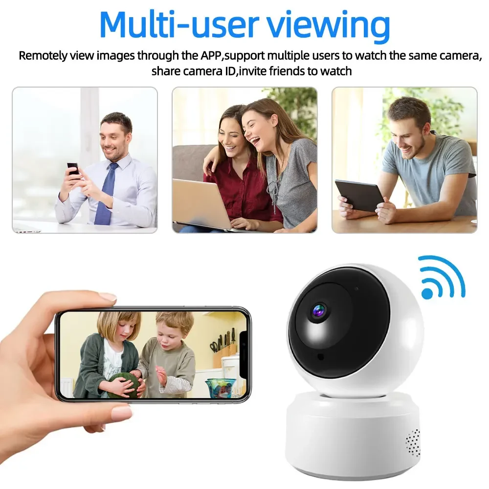 YIIOT-Câmera de Segurança Doméstica Sem Fio, Vigilância CCTV, WiFi, Câmera IP Panorâmica de 360 °, Áudio Bidirecional, 1080p HD, 5MP