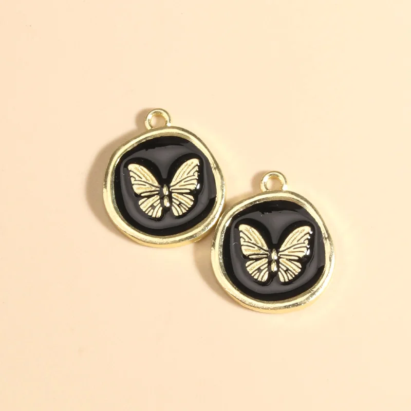10pcs Lovely Enamel Charms Colorful Mini Butterfly Animals Pendants For Making Necklace Key Chains DIY Handmade Jewelry Findings