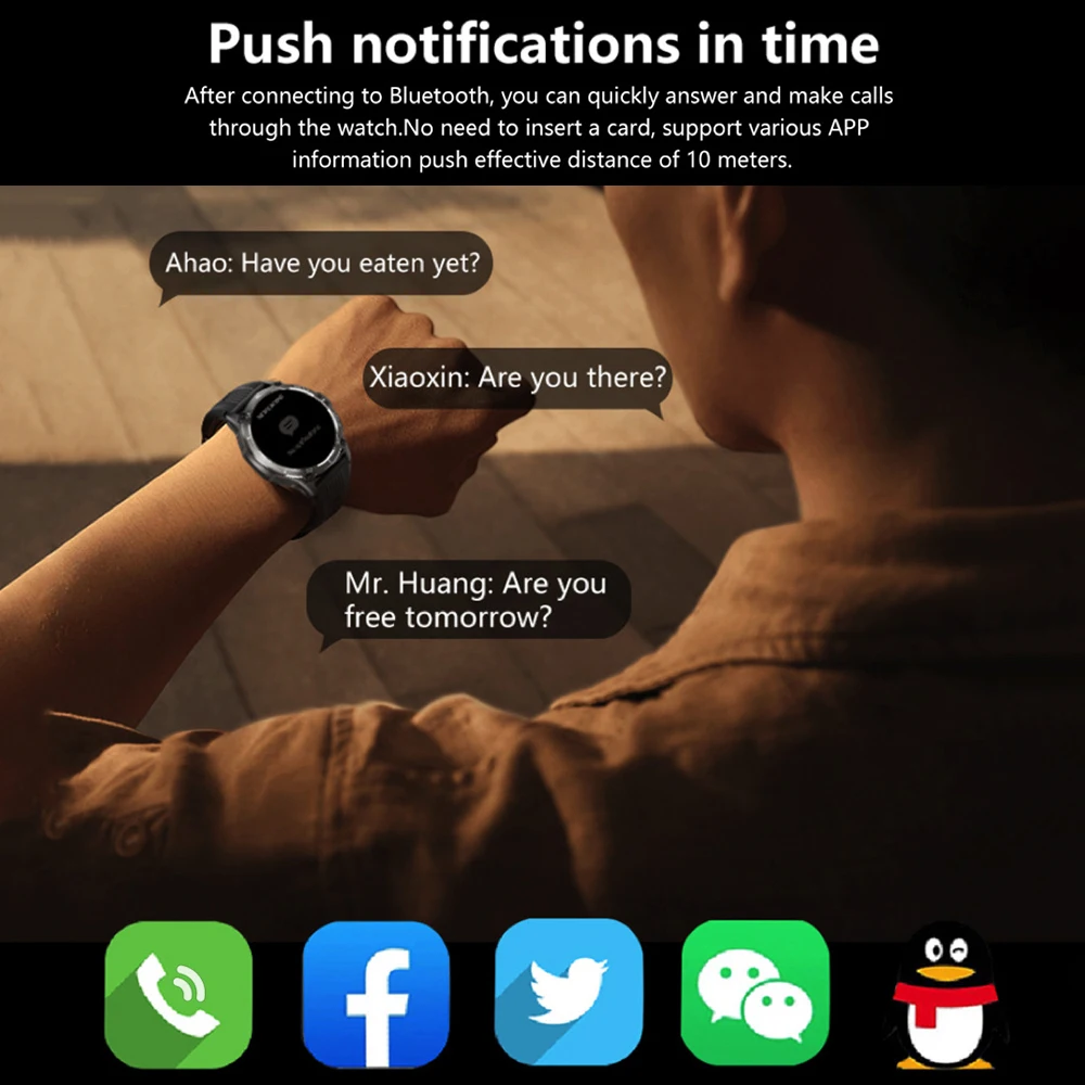 1,43 pulgadas AMOLED 466*466 pantalla llamada de diente azul Smartwatch hombres Monitor de salud Smartwatch mujeres noticias Push cronómetro deportes sueño