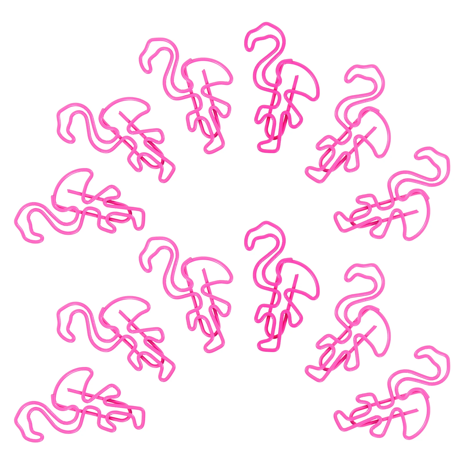 

30pcs Flamingo Paper Clips Iron Metal Strong Hold Creative Cartoon For Office Stationery Money Letter