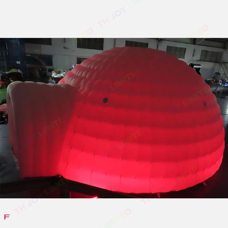 Inflável Igloo Dome tenda com luz led, estrutura branca oficina, atividades ao ar livre, festa de evento, casamento, 6m de diâmetro