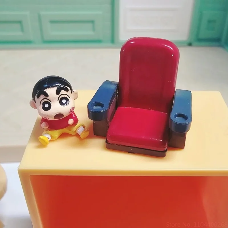 Re-Ment Crayon Shin Chan Gabinete de almacenamiento en miniatura para habitación Caja ciega de moda Decoración de escritorio Idea de regalo de cumpleaños para coleccionistas de juguetes