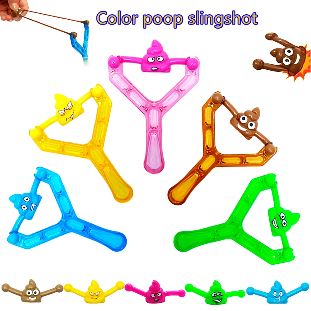 

6Pcs Fun Colorful Sticky Poop Slingshot Toys Children's Day Boys Girls Birthday Party Favor Pinata Filler Easter Party Gift Pack