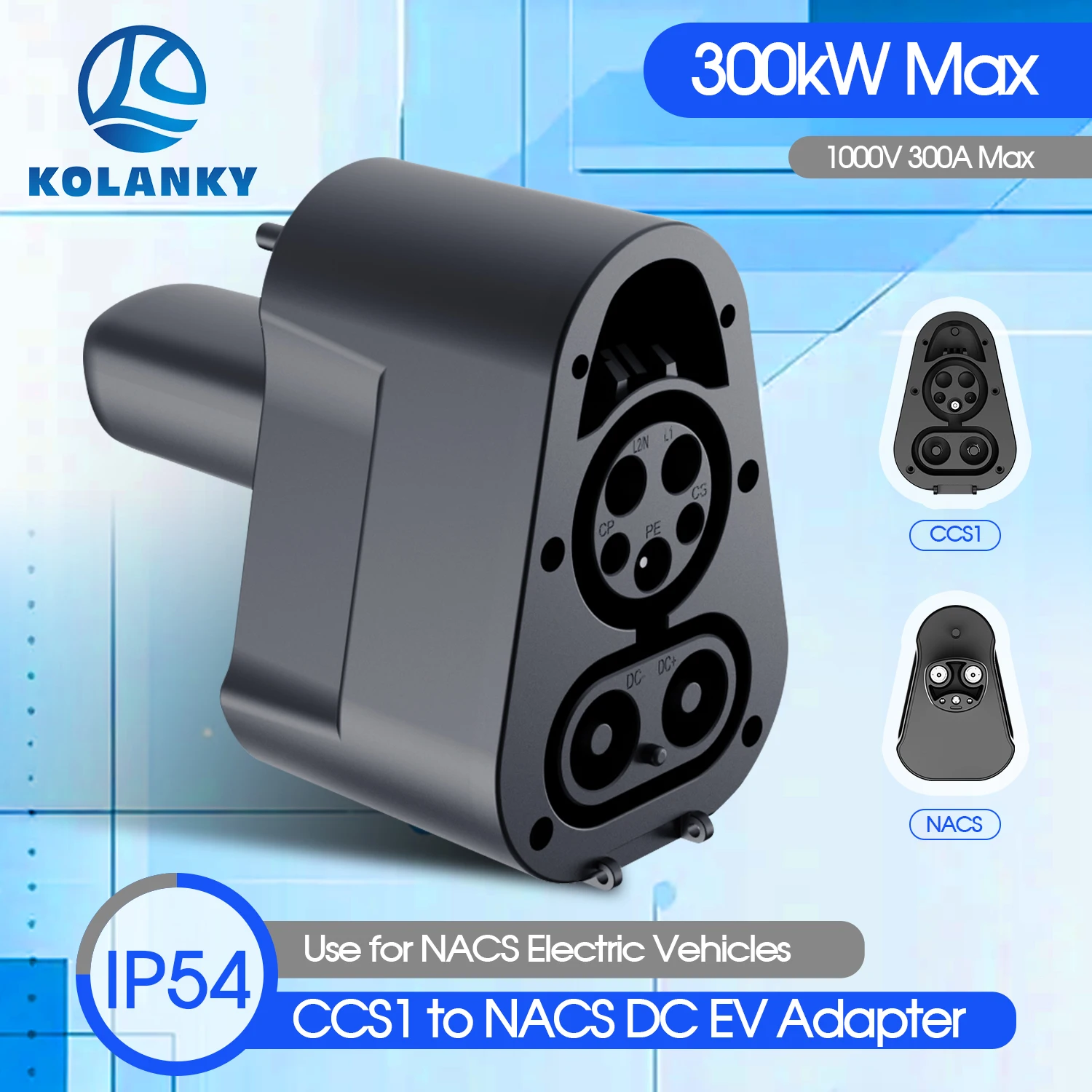Kolanky Nacs Model 3/X/Y/S Car EV Charger AC DC Fast Adapter CCS1 To NACS 250KW Convertor Charging Station COMBO Cybertruck Cars