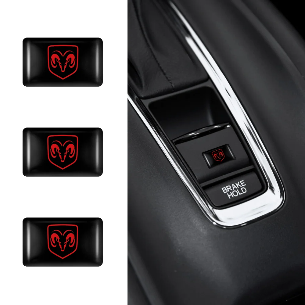 5/10/20Pcs Car Emblem Epoxy Sticker Decoration Decal Decorative For Dodge Durango Caliber Dakota Neon SXT Nitro Avenger Dart SRT - view 2