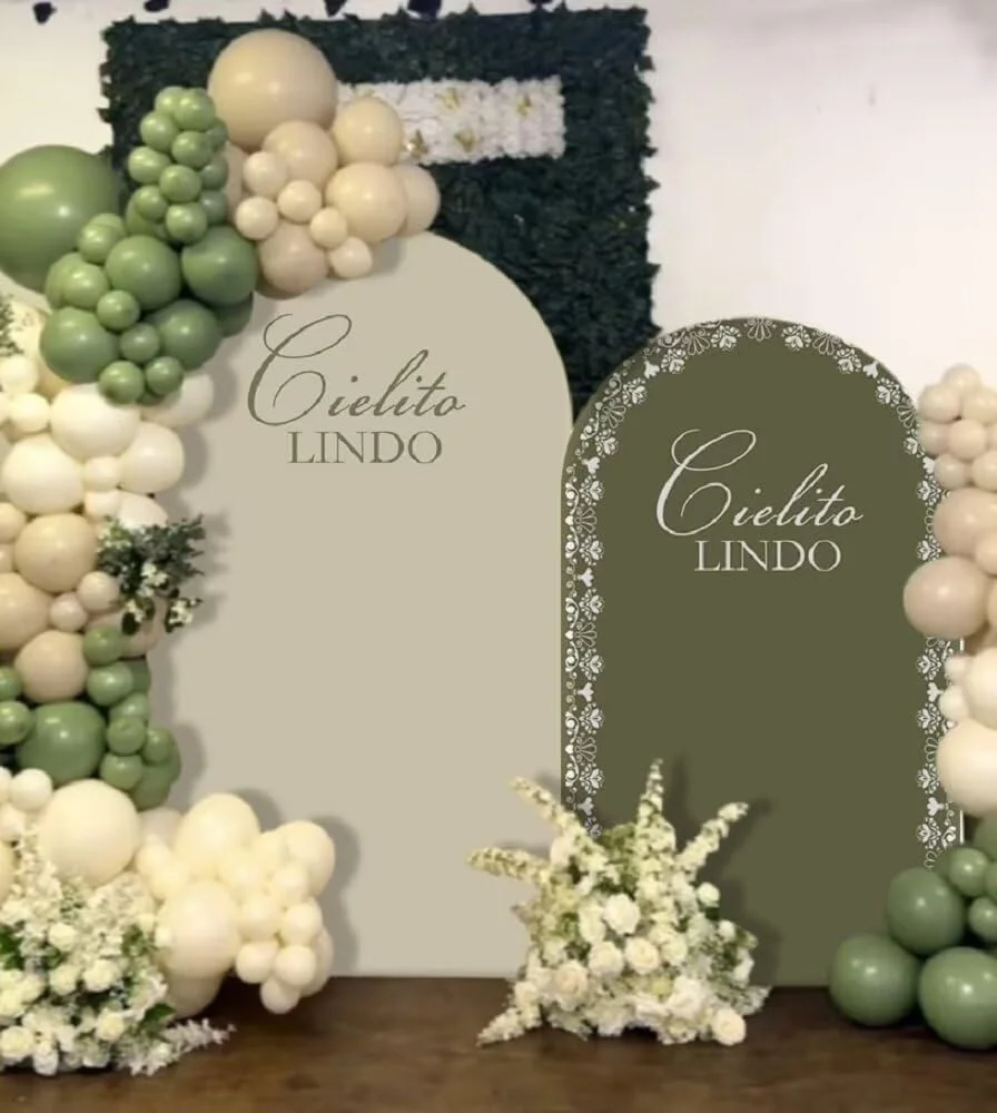 Mehofond Custom 2-Sided Sage Green Mexican Cielito Lindo Birthday Baby Shower Wedding Cover Chiara Arch Background Decor Backdro view 4