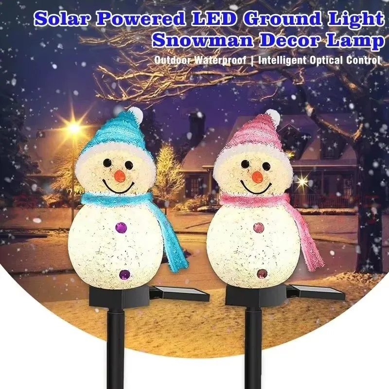 Christmas Pathway Led Lights Snowman Solar Light with Stake Snowman Lights Pathway Christmas Lights Outdoor Yard Garden Decor