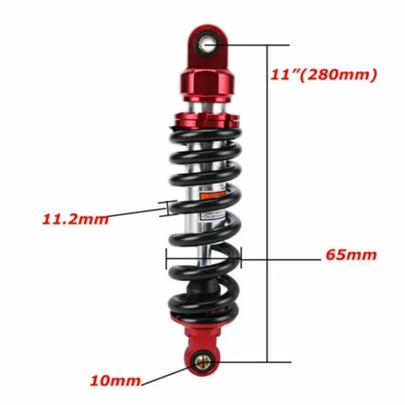 Ammortizzatore moto da 280mm per Honda CRF50 XR70 SDG SSR 107 125 Yamaha Suzuki Dirt Bike ATV Ammortizzatori sospensione posteriore