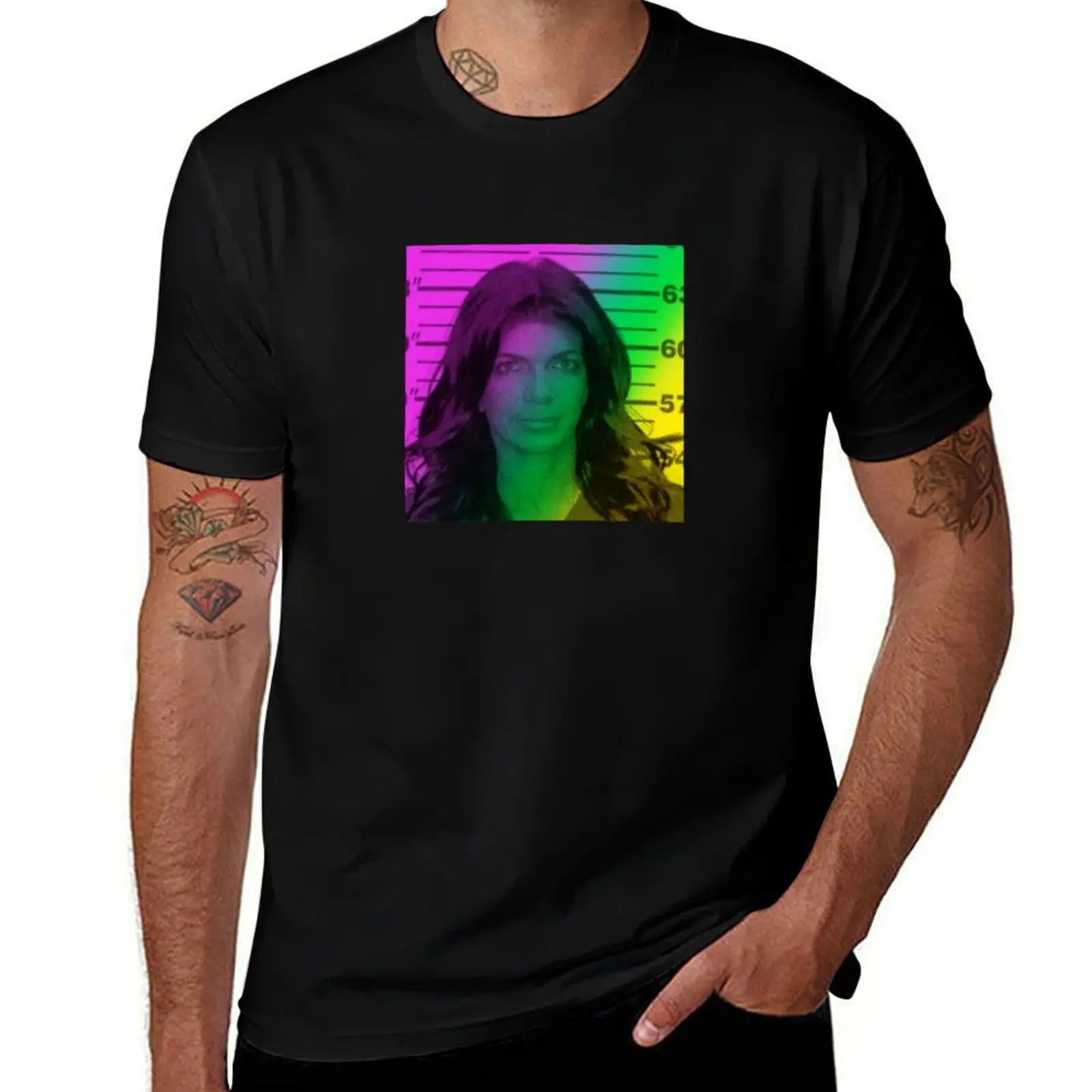 Teresas Rainbow Mugshot - Real Housewives of New Jersey funny stuf T-Shirt Summer Casual Loose T-Shirt