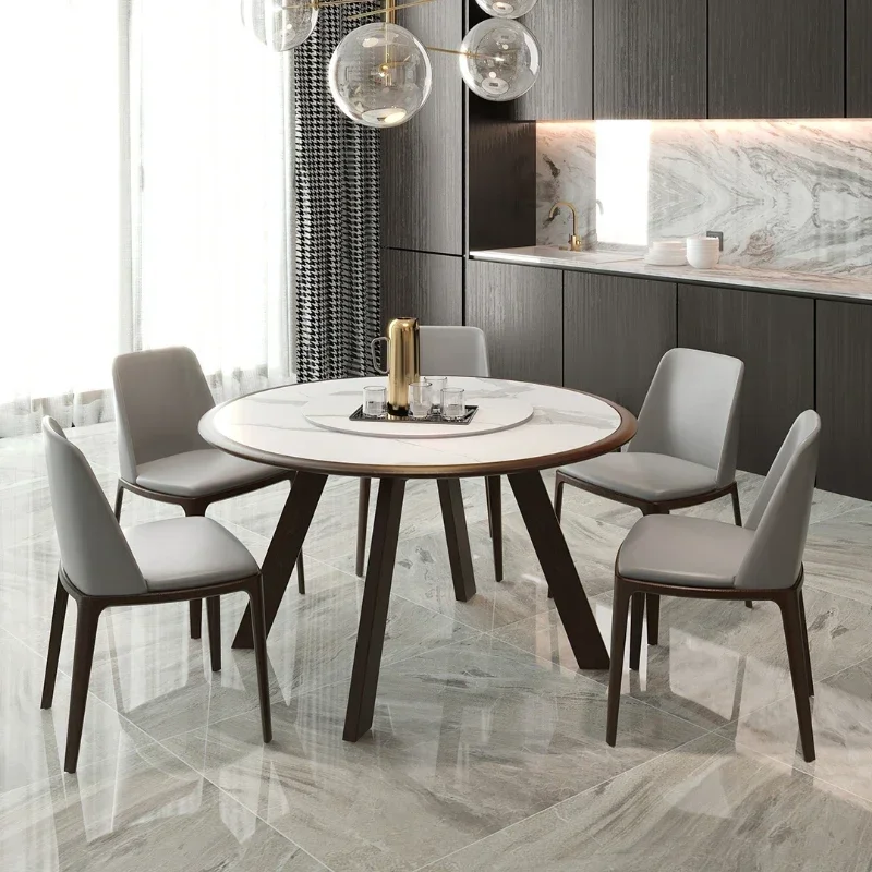 

Italian Minimalist Stone Plate Dining Table Small Apartment 6 Family Dining Table Nordic