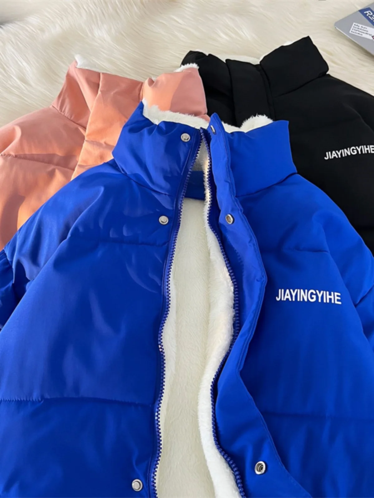 

Утепленная мужская зимняя куртка из хлопка с пуховым наполнителем в американском стиле, с воротником-стойкой, из овчины, для пар, свободного кроя, на молнии