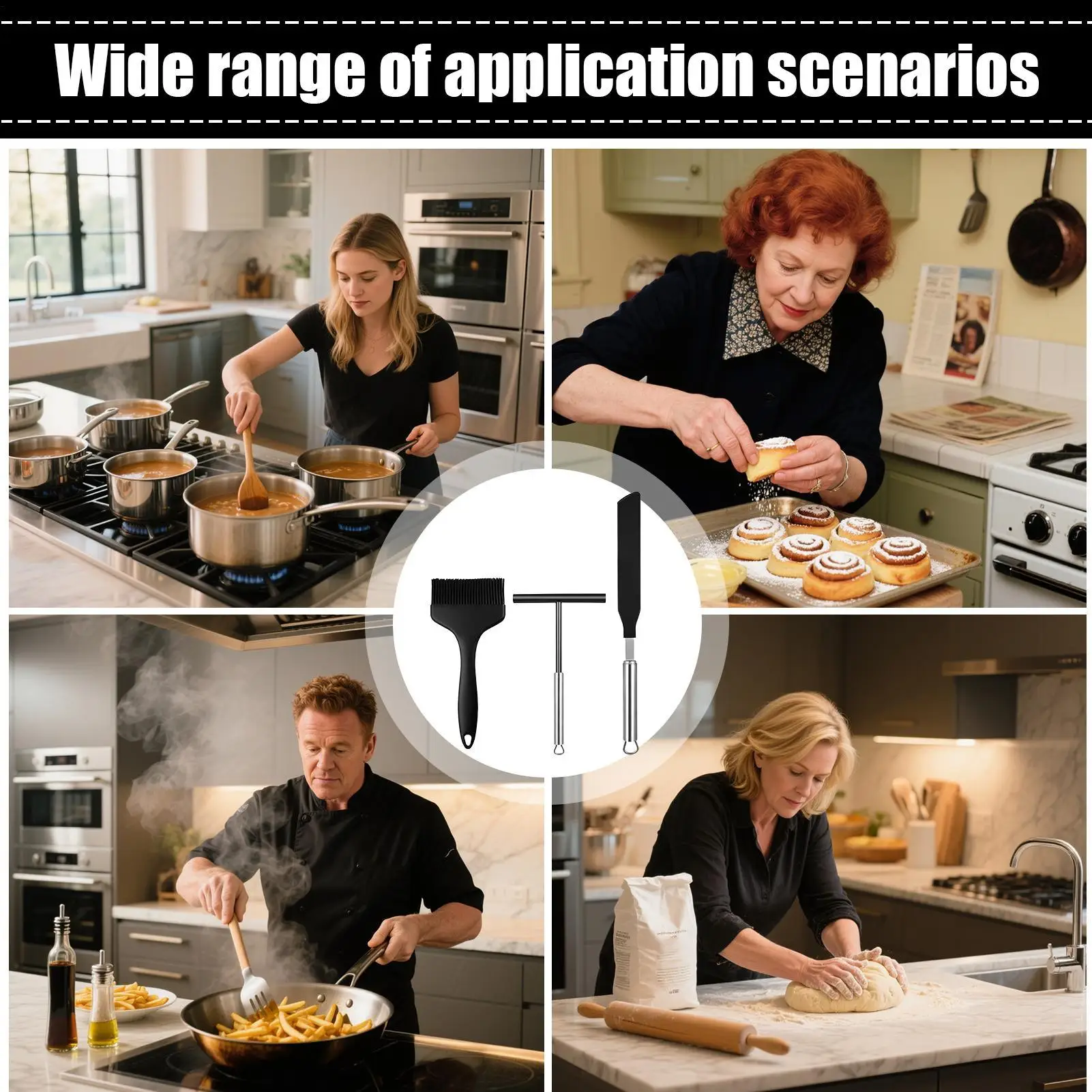 Stainless Steel French Crepe Spreader Crepe Spreader and Spatula Kit Pancake Like Batter Spreading Tools Pancake Cooking Tools