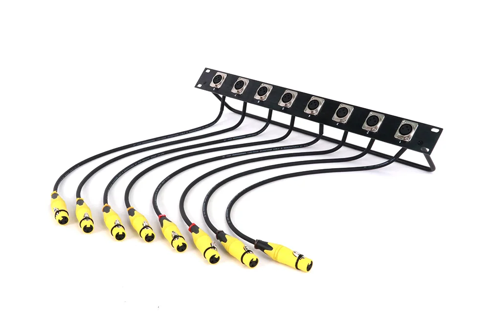 Guerguo 8 Port/Way/Hole Scharnier Patch Panel-1u 19 "Rack Mount D-Typ Stecker, 3-polige XLR Buchse zu XLR Buchse Stecker – Detail 9