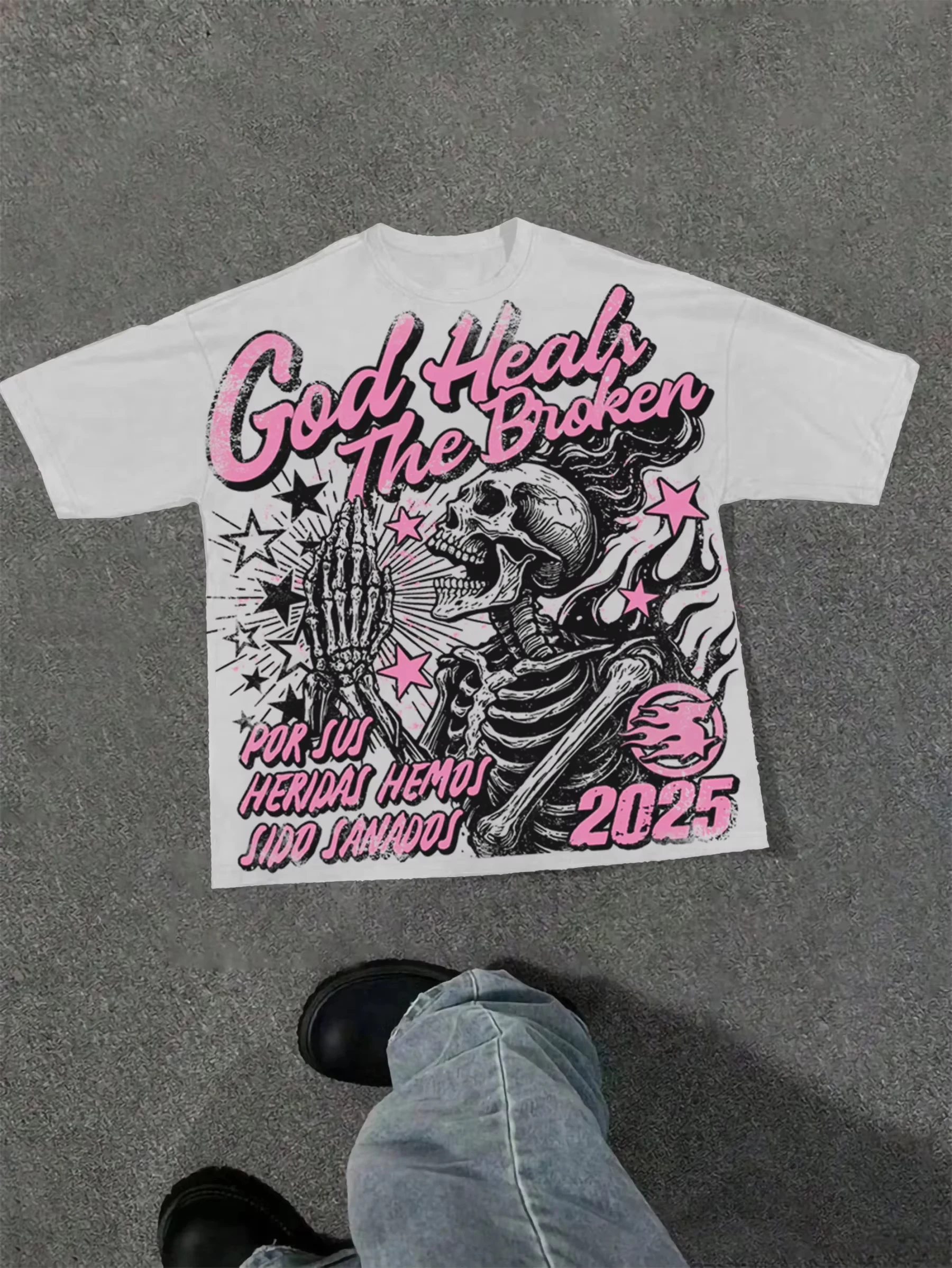 Harajuku Buchstaben-Grafik T-Shirts Y2k Oberteile Herren Damen High Street Oversized T-Shirt Pro Choice Streetwear Vintage Erwachsene/Kinder Tee – Detail 8
