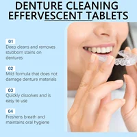 Denture Cleaning Tablets Whitening Removing Stains Plaque Fresh Breath Antibacterial Portable False Teeth Effervescent Pills 4