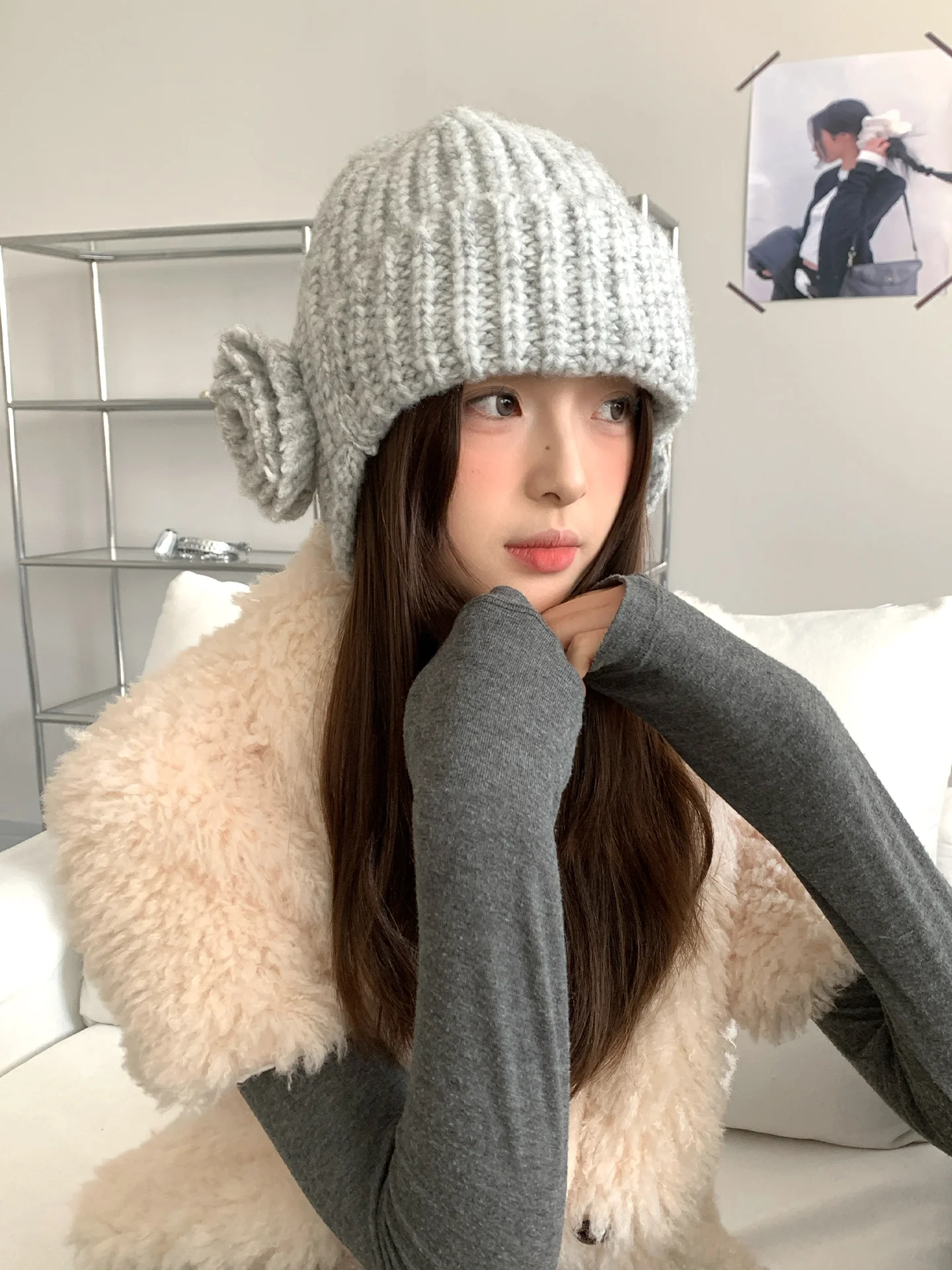 أغطية للأذنين محبوكة على الطراز الكوري للنساء قبعة شتوية للتدفئة والمعزولة