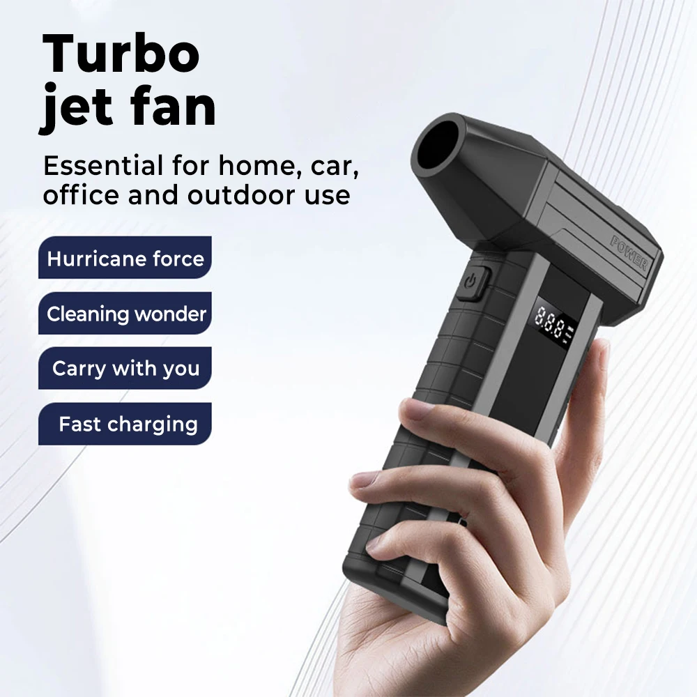 1000000 RPM Turbo Fan 200g Winddruk Krachtige Turbo Luchtblazer Met LED-verlichting Draadloze Stofblazer Hoge Snelheid Jet Blower Droog