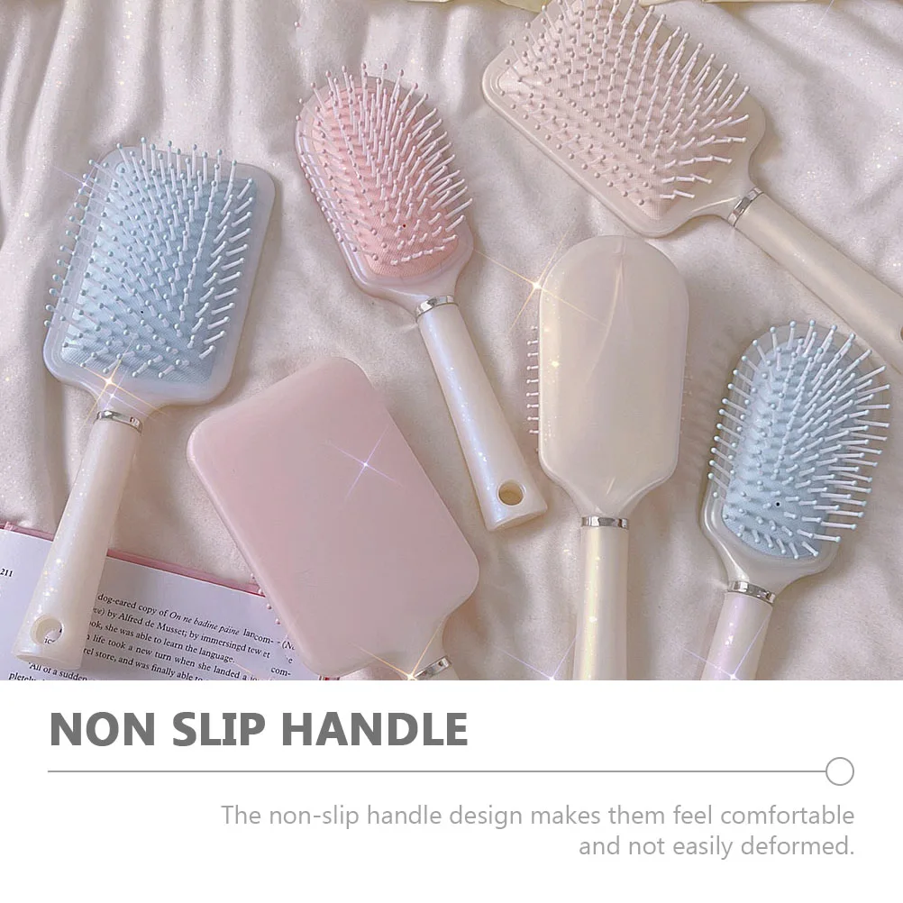

Ergonomic Non-Slip Hair Brush Lightweight Plastic Comb Detangling Hairbrush Scalp Massage Durable Smooth Rounded Teeth Portable