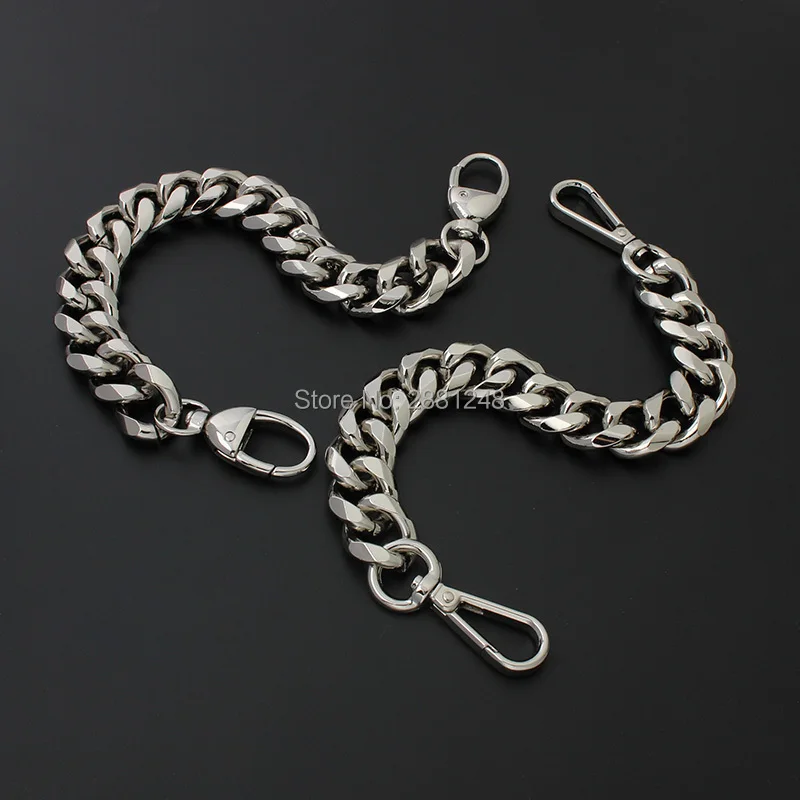 1-5pcs silver 19mm thick Aluminum chain Light weight bags strap bag parts DIY handles easy matching Accessory Handbag Straps Bag