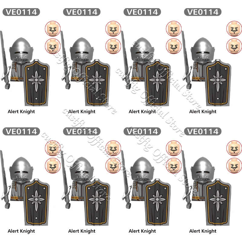 MOC Mittelalterliche Militärburg Ritter Soldat Actionfigur Baustein Lancer Guard Bogenschütze Rüstung Krieger Schild DIY Ziegel Spielzeug