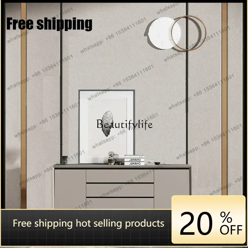 hot Italian minimalist dining side cabinet integrated against the wall modern simple storage light luxury high-end entrance cab
