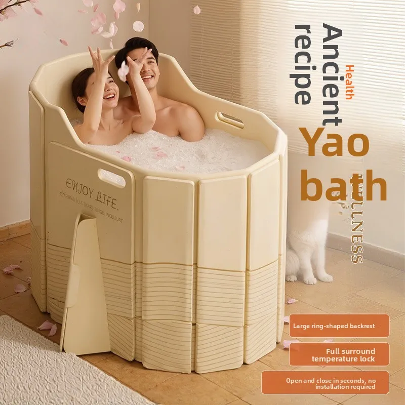 

Folding Bath Bucket Heightening Bath Bucket Folding Adults Free Installation New Bathtub Household Adult High-depth Bucket