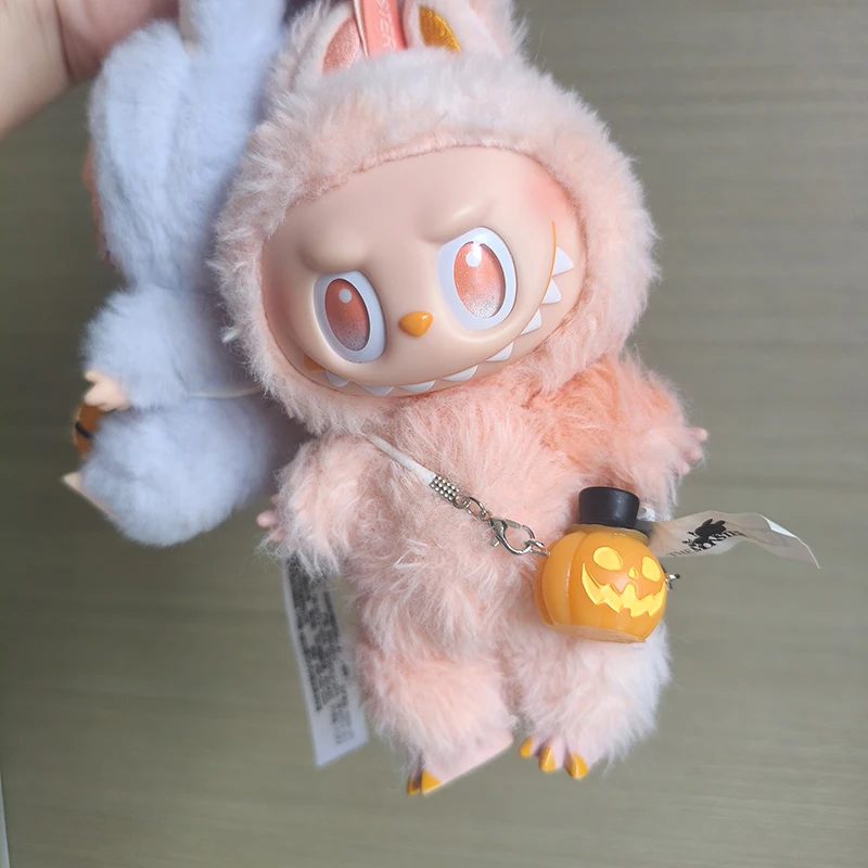 Für/Stoff Labubu Halloween Kürbis Tasche Labubu v1v2v3 Puppe Halloween Kleidung Zubehör Vinyl Puppe Nette Umhängetasche