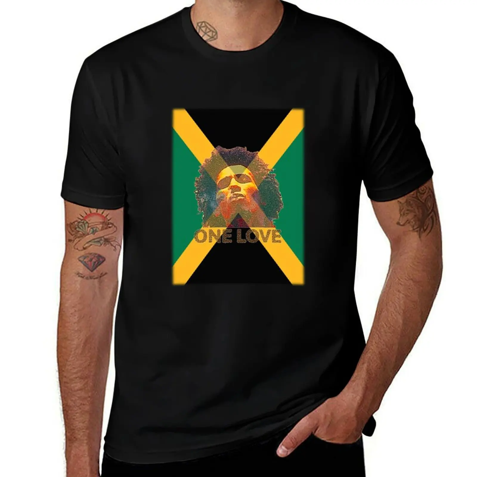 

Bob Marley One Love Flag T-Shirt anime shirt graphic t shirts funny gifts aesthetic clothes outfits for men