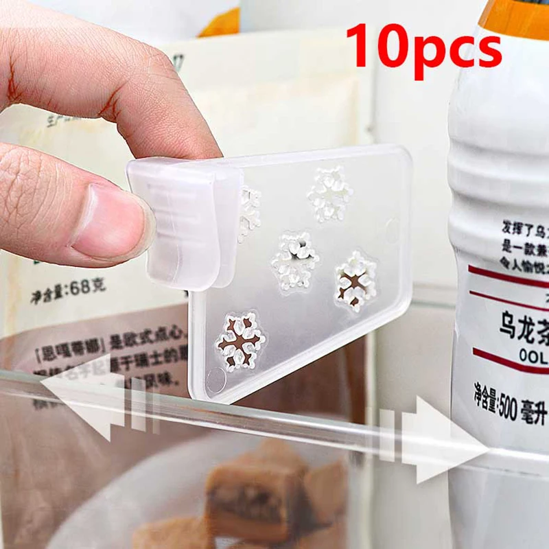 10Pcs Refrigerator Storage Partition Board Plastic Shelf Separating Divider Clip Fridge Side Door Food Storage Racks Organizer