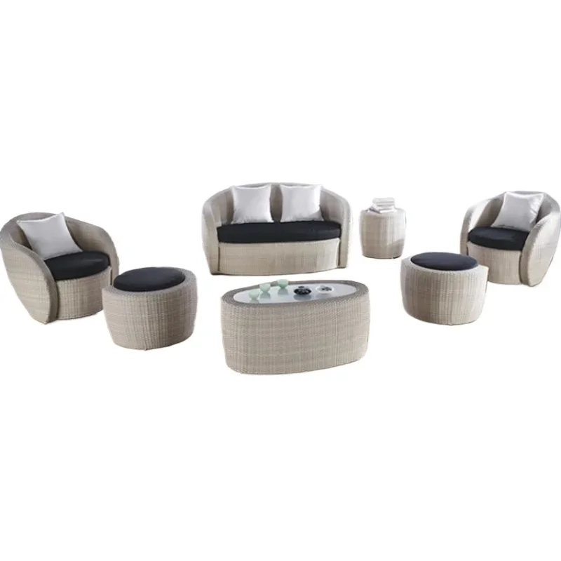 

Outdoor furniture rattan sofa outdoor garden balcony, rattan sofa courtyard leisure sofa combination