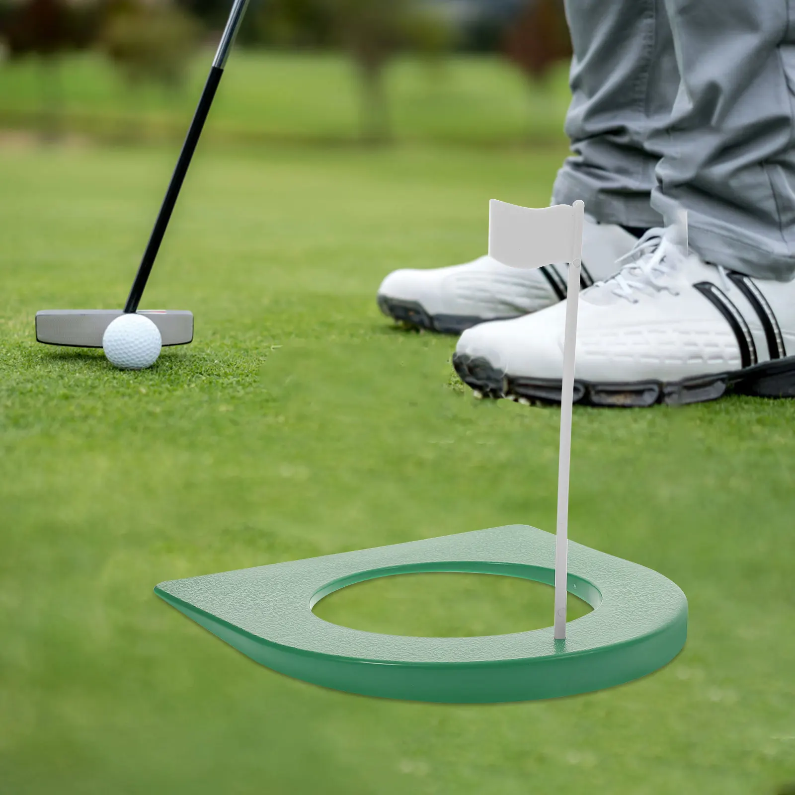 

2pcs Putting Cup With Hole Practice Training Aids Portable Lightweight Durable Plastic Practice Hole For Home Office Gym Golf