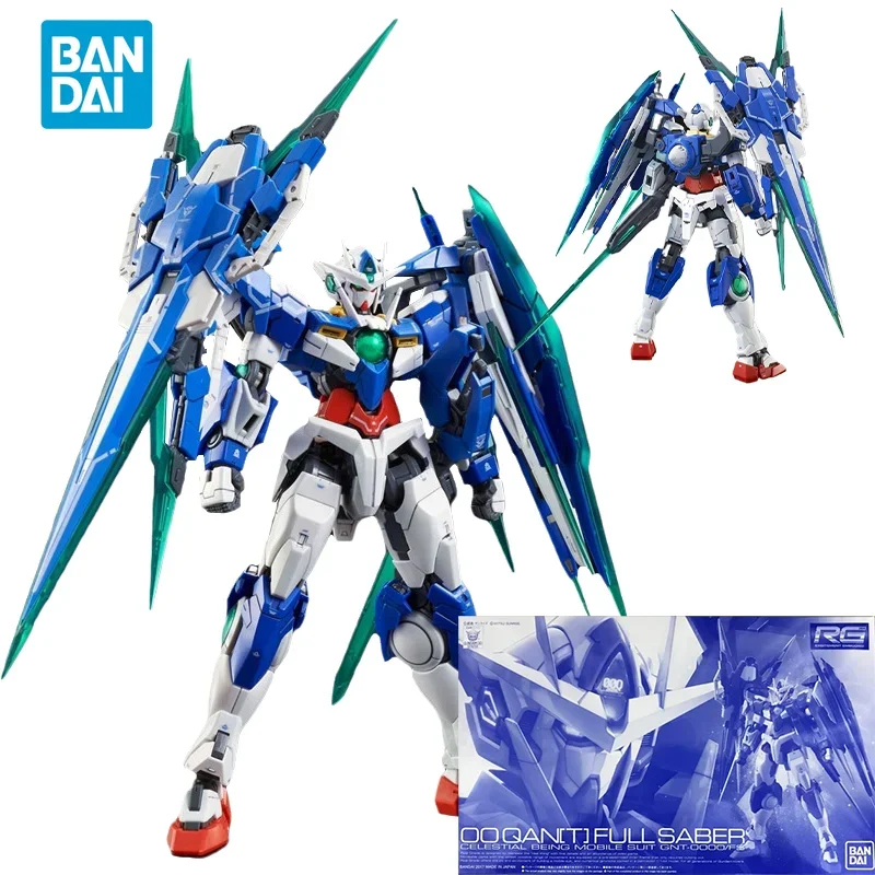 Spot Direct Delivery Bandai Original Anime GUNDAM Model RG 1/144 00QAN[T] FULL SABER Action Figure Assembly PB Toys For Kids