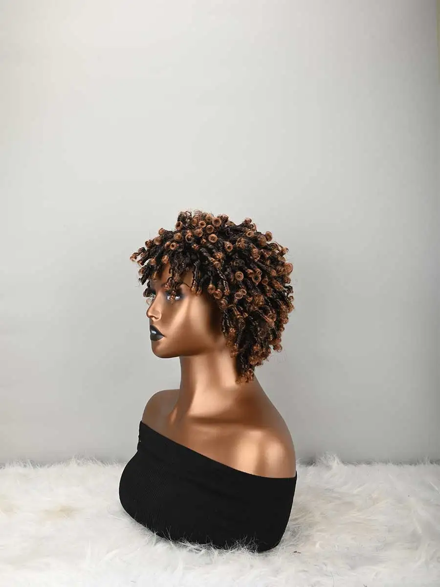 Dreadlock Wig For And Men Afro Faux Locs Dreads Wig Heat Resistant Short Braided Synthetic Wigs For Women