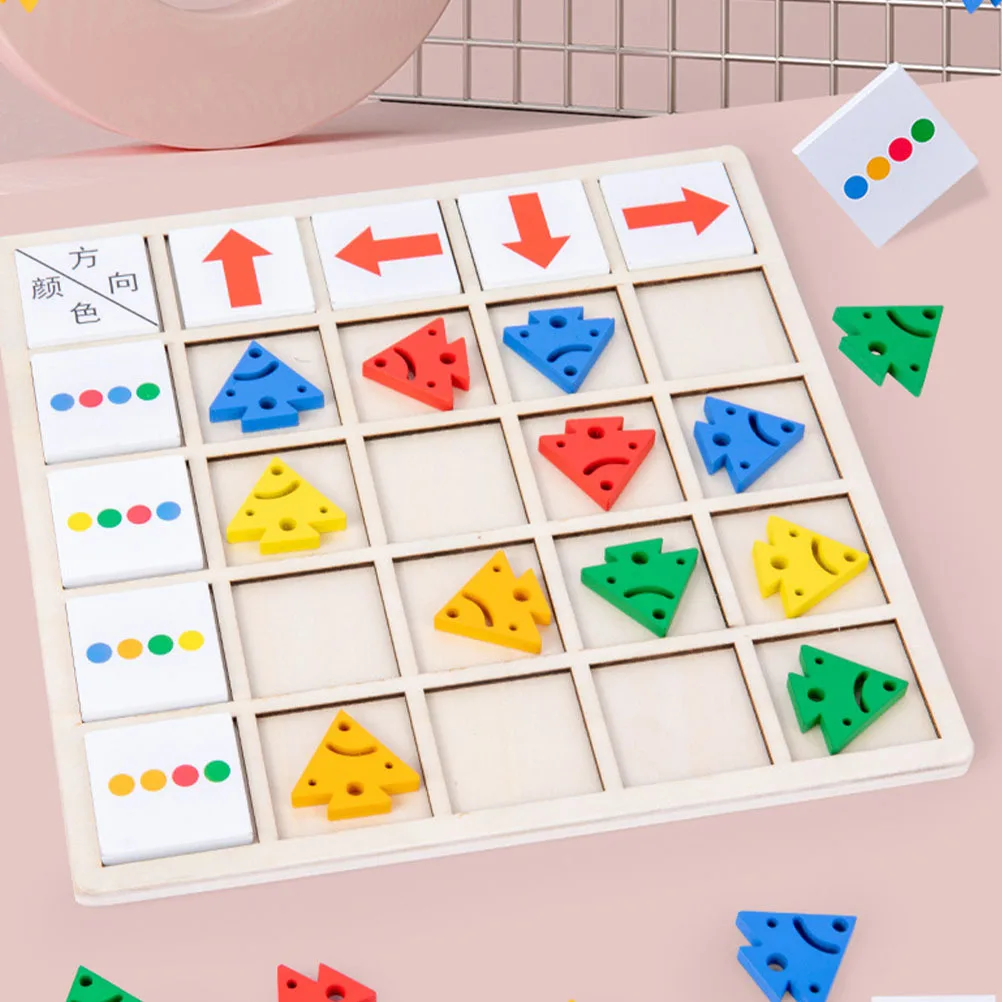 1 ensemble 1 ensemble bloc de construction en bois couleur Puzzle cognitif pour enfants Texture Fine Durable jeu éducatif Parent-enfants