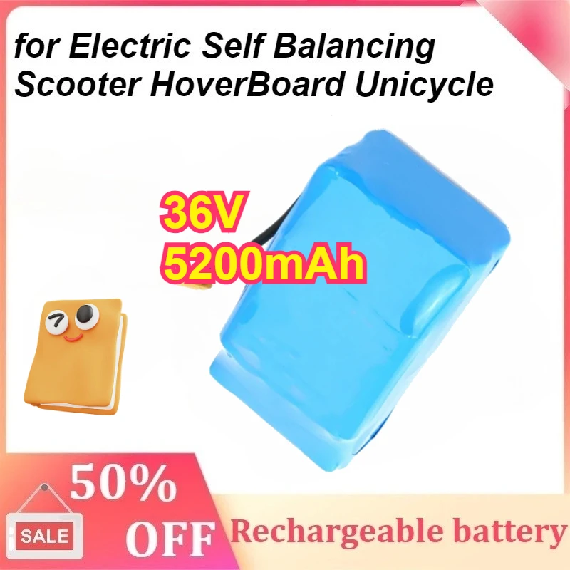 

36V Battery Pack 5200mAh Rechargeable Lithium ion Battery for Electric Self Balancing Scooter HoverBoard Unicycle