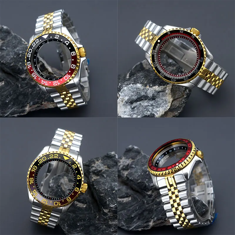Gold SKX007 Watch Case and Strap Fit NH34 NH35 NH36 7S 4R Movement Sapphire Glass SKX007 SRPD Watch Case and Bracelet view 6
