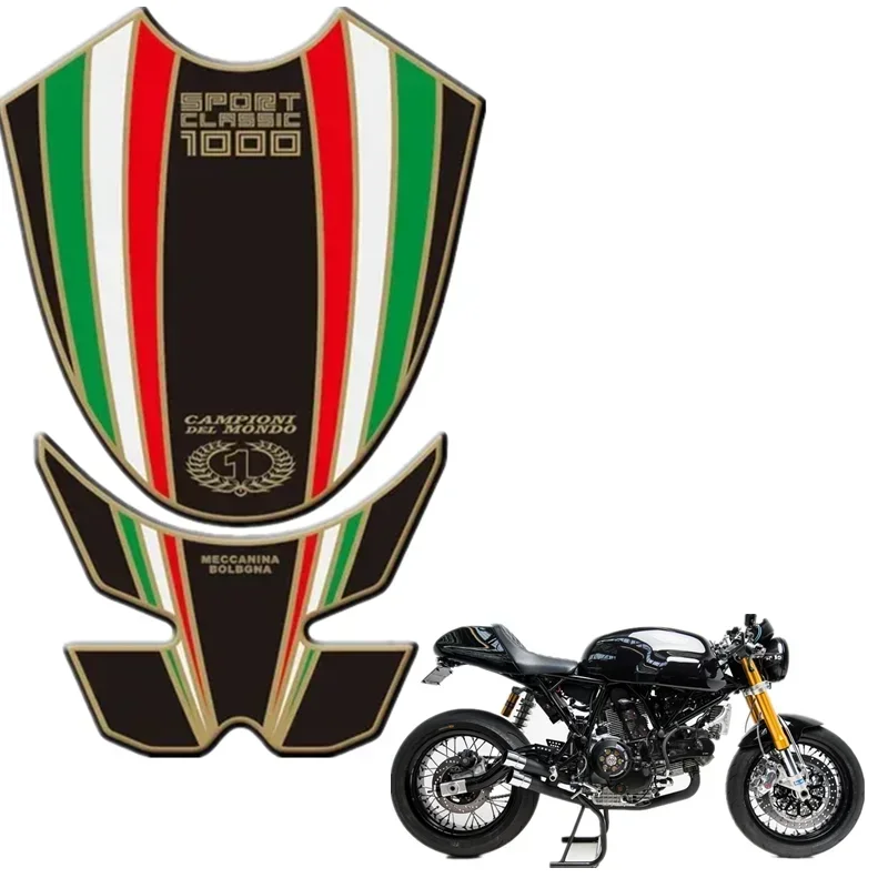 For Ducati Sport Classic 1000 2005-2009 Motor Tank Pad Protector 3D Gel Sticker Decal - 4