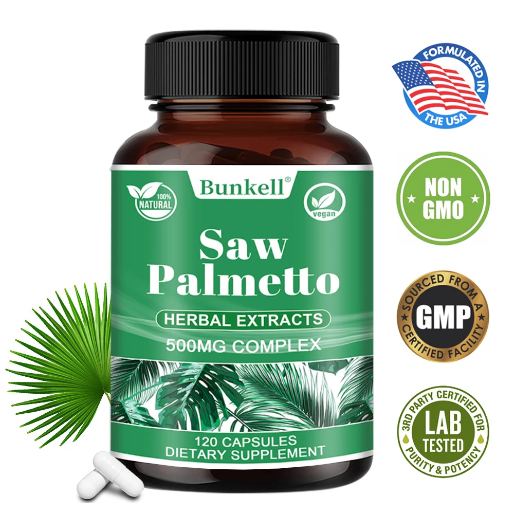 

Natural Saw Palmetto Extract Capsules, Male Prostate Support - Helps Prostate Health, Improves Urinary Frequency & Hair Loss