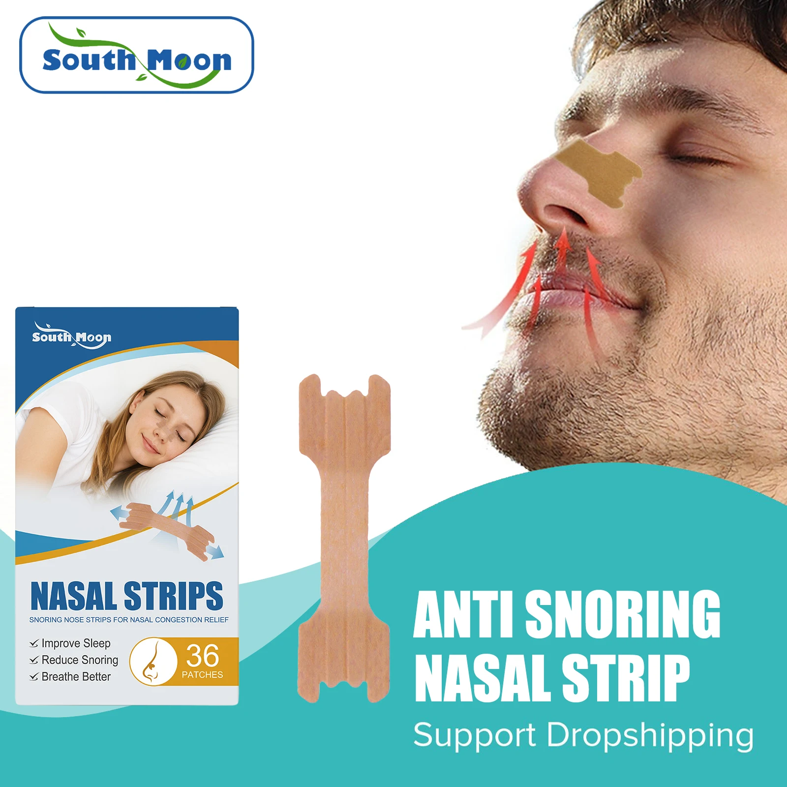 36/72/108pcs Anti Snoring Strips Boost Oxygen Intake Nasal Dilator Stop Snore Better Sleep Nose Breathe Strips For Adult Child