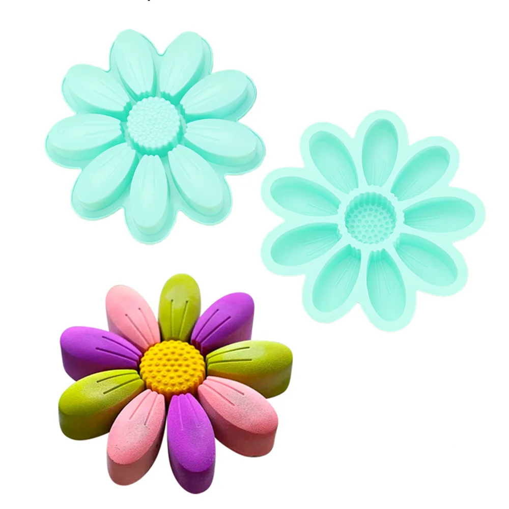 Daisy Wild Chrysanthemum Flower Shape Silicone Mold Sunflower Baking Mold Fondant Cake Decorating Tools Resin Mould