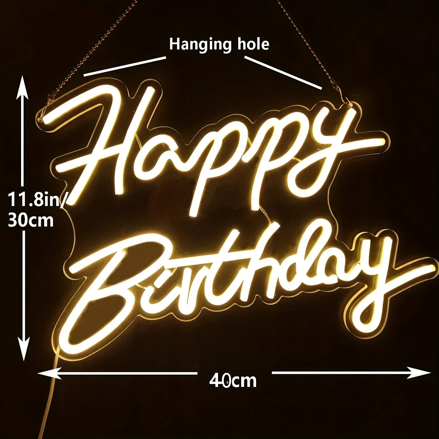 Happy Birthday Neon Sign For Wall Decor Dimmable Switch LED Neon Light Sign Birthday Party Decoration For Home Room Decor