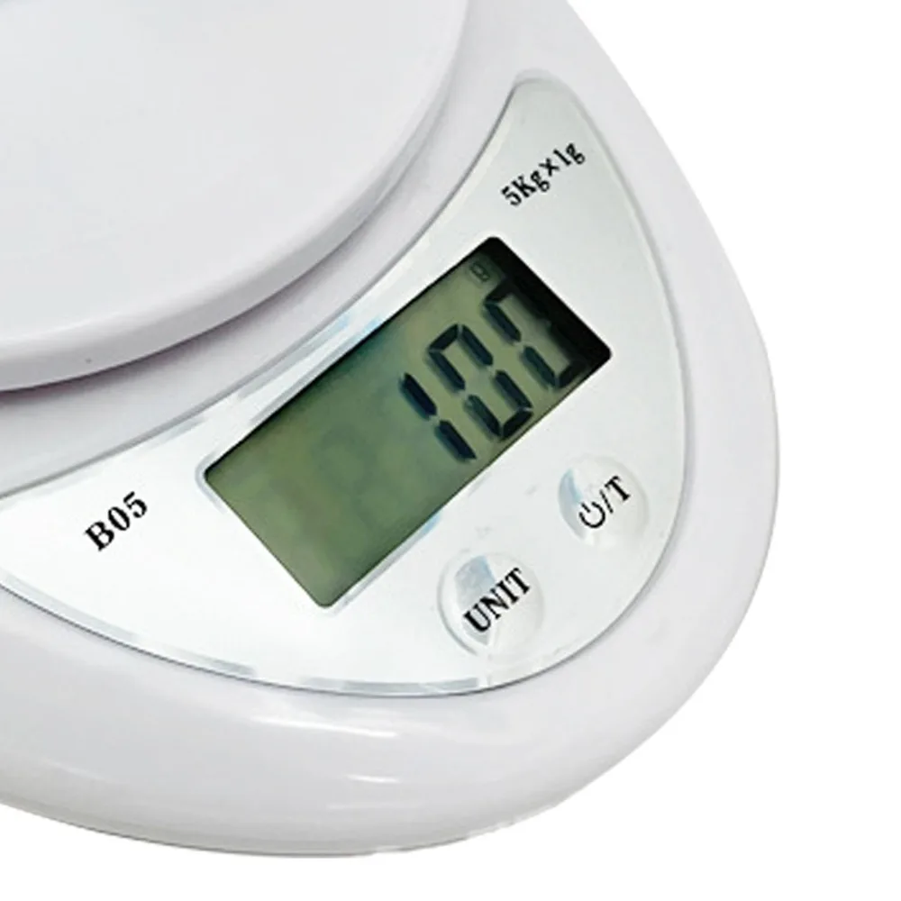 Durable ABS Digital Kitchen Scale LCD Display White Food Scale Touch Button Tare Function Coffee Scale Coffee Brewing