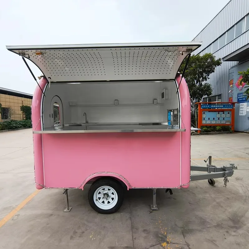 New Release Stainless Steel Food Trailer Anti-rust Safe Durable Mobile Food Truck Trailer
