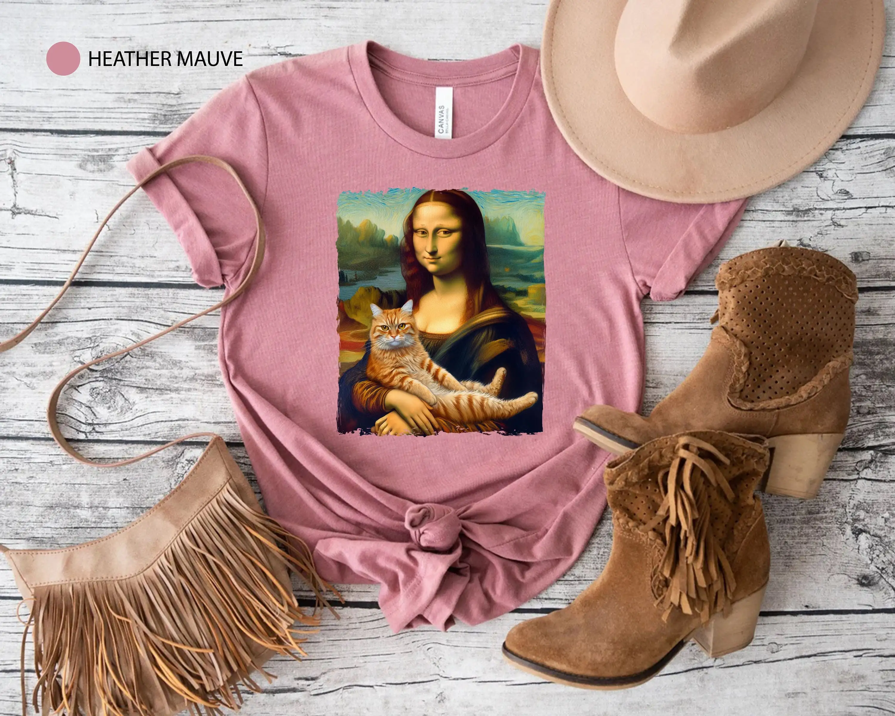 Mona Lisa With Cat T Shirt For Art Enthusiasts And Lovers Feline Flair A Twist Of Artistic Style Tabby Meme