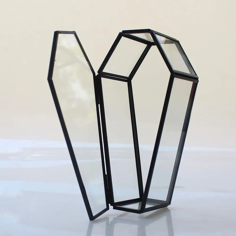 

Крошечная стеклянная террариумная коробка для гроба, готический черный органайзер для безделушек с крышкой, маленькая винтажная витрина для подарка вампира, идея подарка f