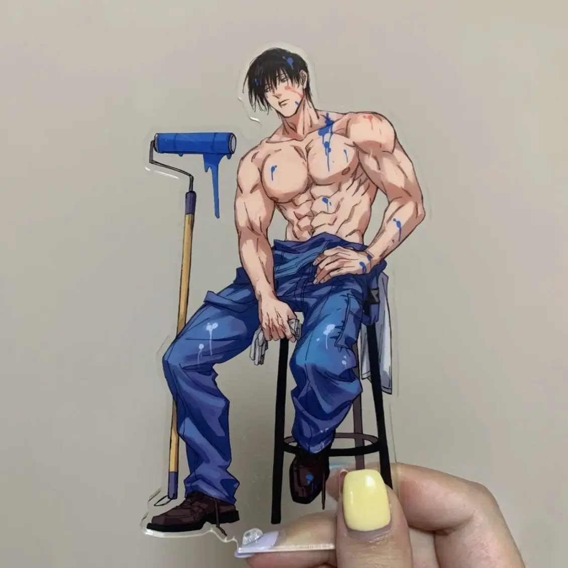 Japan Style Spell Battle Zhou Shu Hui Zhan Painter Cosplay Anime Figure Acrylic Stand Decorative Figurines for Desk Decoration