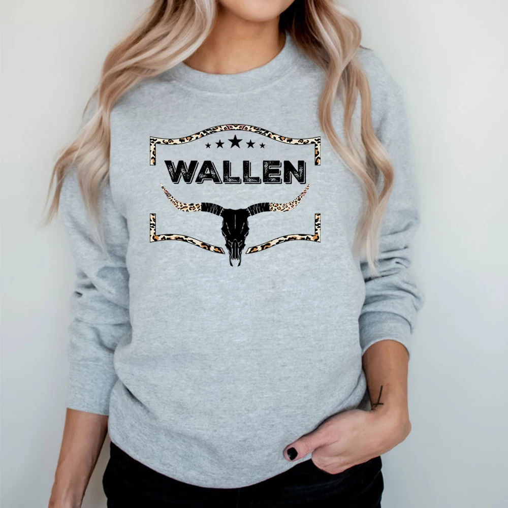 Wallen Western Sweatshirt Wallen Bullhead Cowboy Wallen Rodeo Hoodie Western Cowgirl Retro Country Music Group Party Sweatshirts