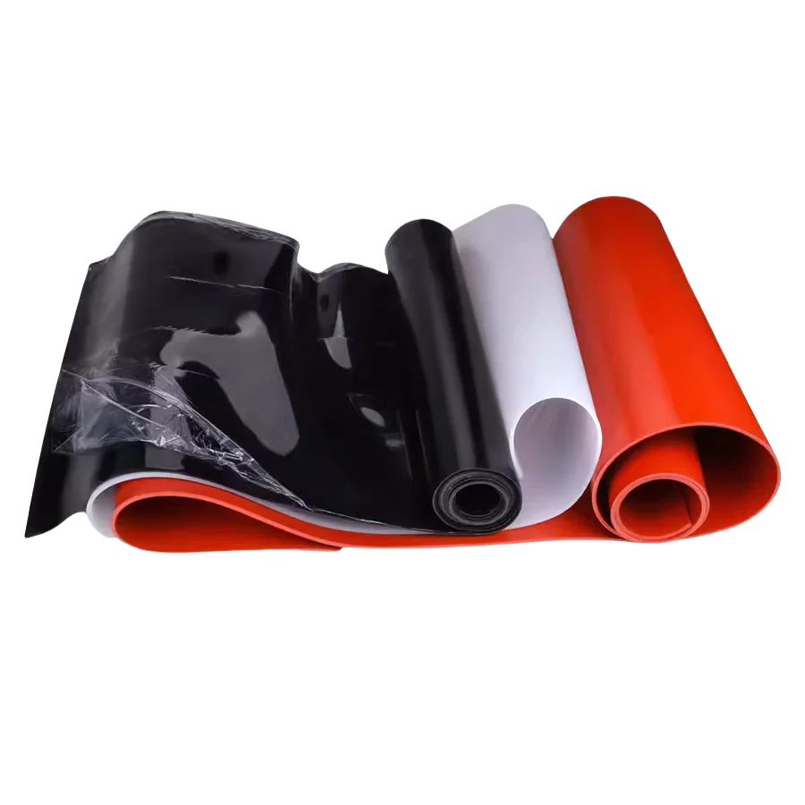 Custom Silicone Rubber Film, 0.1 - 20mm Thick,High-temperature,UV & Fire-resistant,Anti-static Sheet,Transparent Black Red