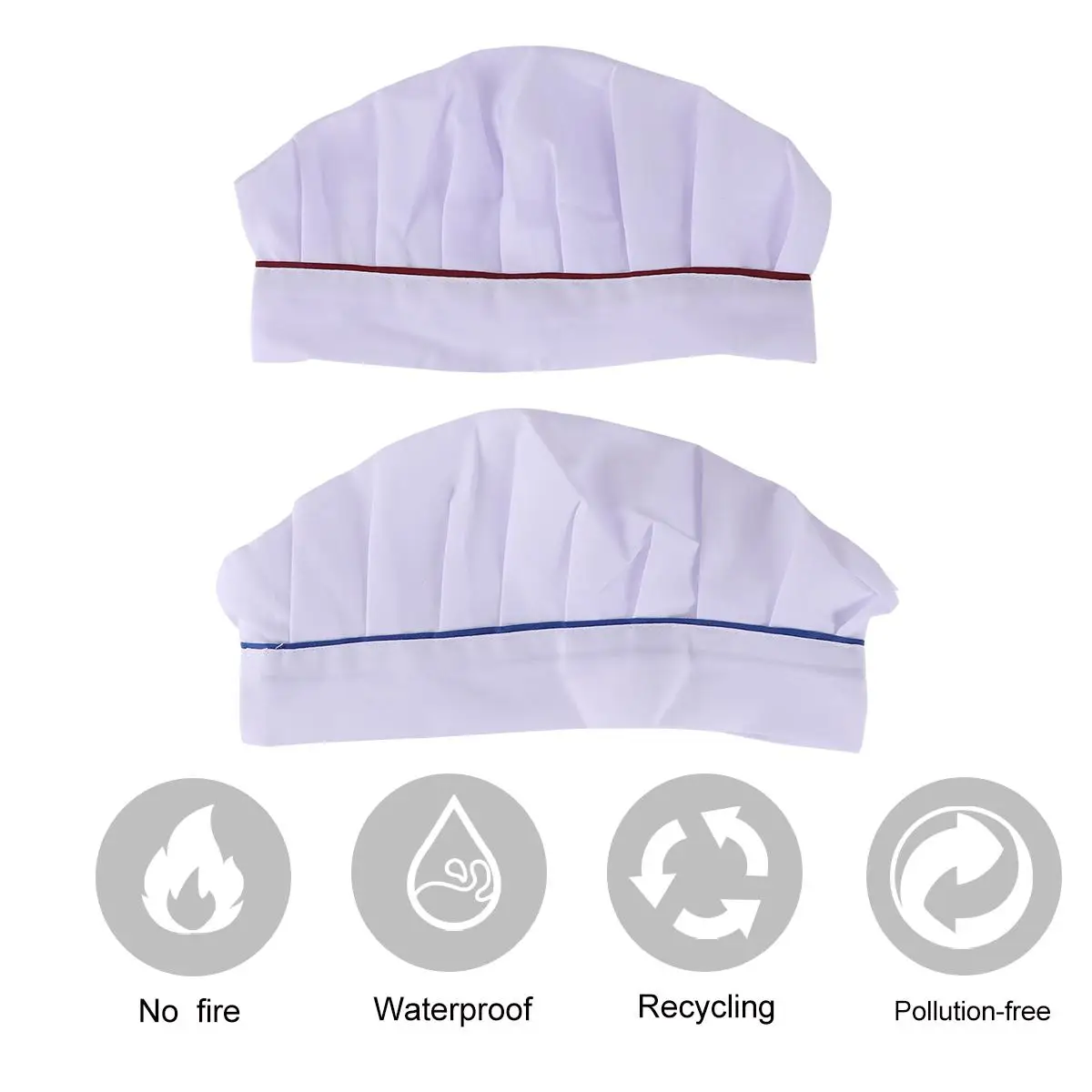 2-teilige klassische Kochmütze in Pilzform, schnell trocknend, Baumwolle, Polyester, für Küche, Restaurant, Koch, Uniform, Anti-Fett-Arbeitskappe